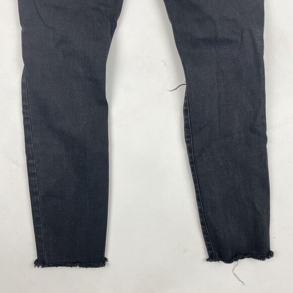 J Brand Black/Gray Denim Low Rise Distressed Crop Skinny Jeans Sz 26 Stretch - Picture 10 of 10